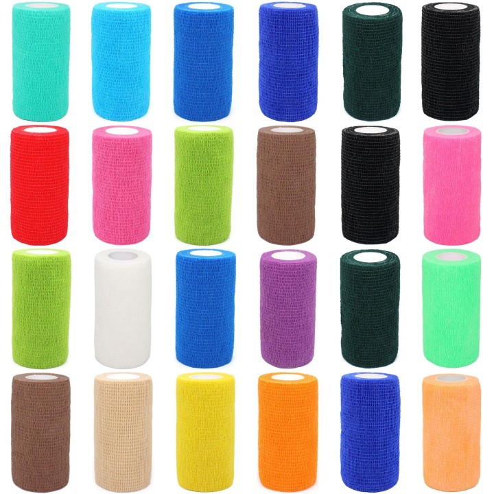 4 Zoll 24er-Pack Vet Wrap Cohesive Bandage Selbstklebende Bandagen weiß