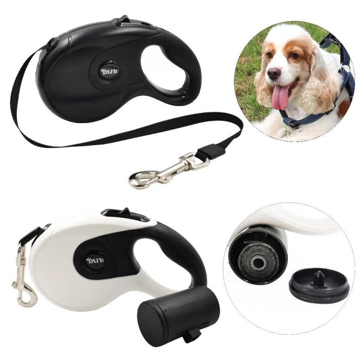 3 m 5 m 8 m Starke Hundeleine für kleine, mittelgroße und große Hunde und Katzen. Einziehbares, langlebiges Kotbeutelset aus