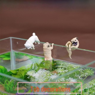 Randornamente für Aquarien im japanischen Stil: Kreative Landschaftsdekorationen mit Hundemotiven Dog lying