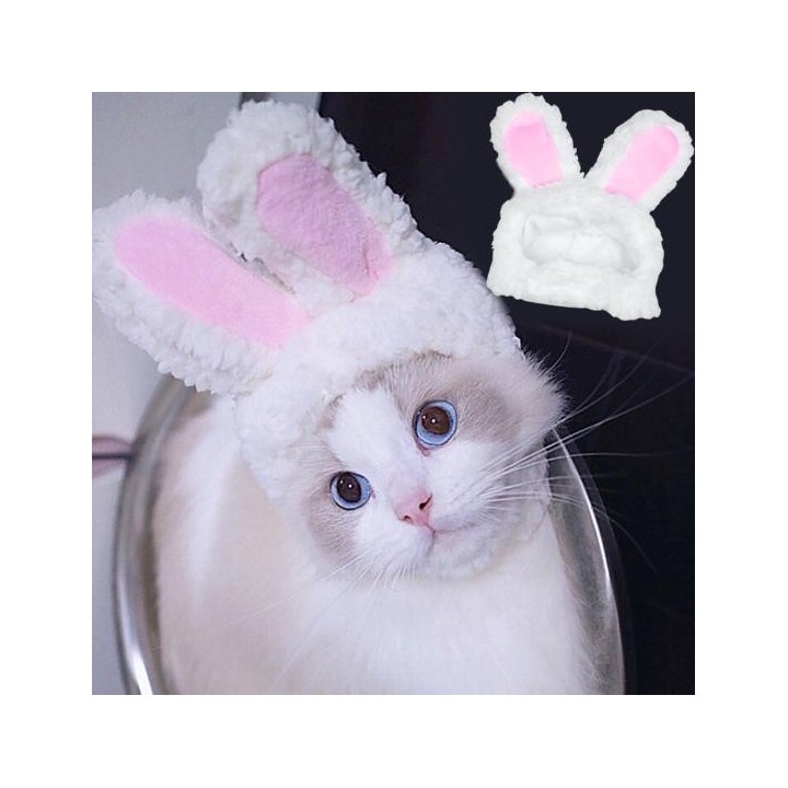 Katzenkopfbedeckung aus weichem Plüsch, Ostern, Kaninchenohren, Hut, Haustier-Kopfbedeckung für Festival-Party-Kostüm