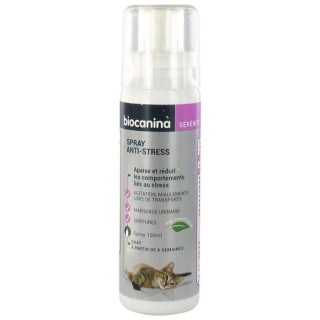 Anti-Stress-Spray – Biocanina – 100 ml – Apaise les Chats – Réduit Comportements Indésirables – Naturel