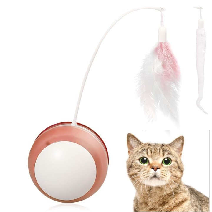 FOily TOily Katzenspielzeug, Katzenball, Katzenspielzeug, elektrisch, automatisch, Einzelspiel, Katzenspielzeug, Flügel, USB