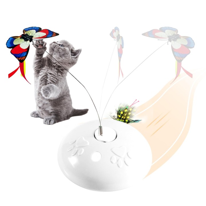 PETTOMANIA Katzenspielzeug Katzenspielzeug fürs Alleinspiel Neuestes Katzenspielzeug USB wiederaufladbar Automatisch mit LED-