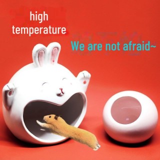 Kühlendes Keramikversteck für Hamster und Meerschweinchen: Sommerschlafnest M, Double-eared cute rat nest violett