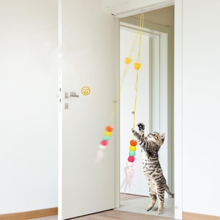 Spielzeug für Haustiere, Katzen, lustiger Stock, Kätzchen, selbstheilendes elastisches Seil, Libellenform, Federglocke, necke