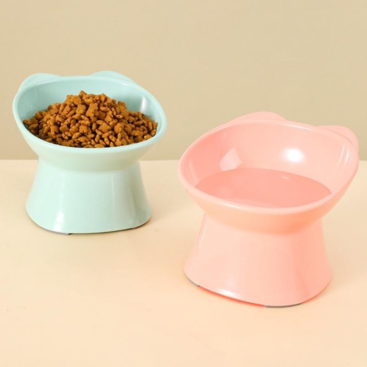 Futternapf für Haustiere, kippbar, mit hohem Boden, Nackenschutz, Erstickungsschutz, Wassernapf für Hunde und Katzen, Antidum