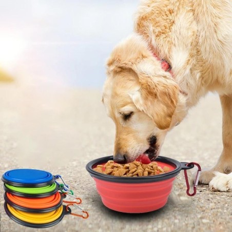 350–1000 ml zusammenklappbarer Futternapf für Hunde und Haustiere, Silikon, für Reisen im Freien, tragbarer Futterbehälter fü