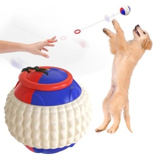 Hundeballspielzeug, interaktives Zieh- und Wurftrainingsspiel, Hundespielzeug, unzerstörbares Hundeball-Apportierspielzeug fü