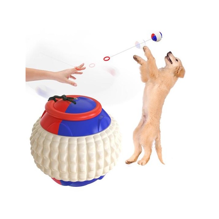 Hundeballspielzeug, interaktives Zieh- und Wurftrainingsspiel, Hundespielzeug, unzerstörbares Hundeball-Apportierspielzeug fü