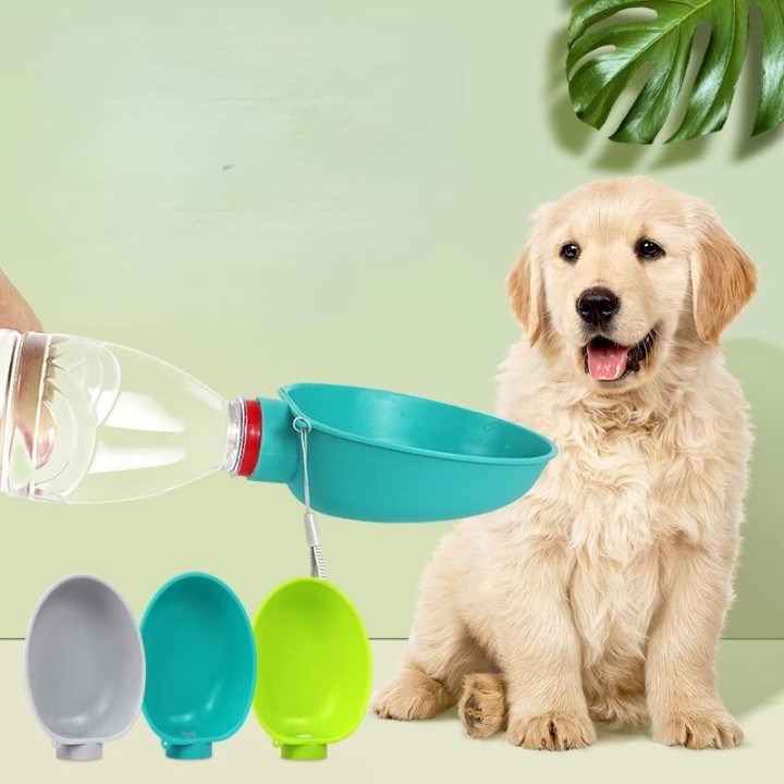 Wasserbecher für Hunde und Kätzchen, Haustier-Wasserflasche, tragbarer Reisebecherkopf, Fütterungswasser, Trinkbrunnen, Schüs