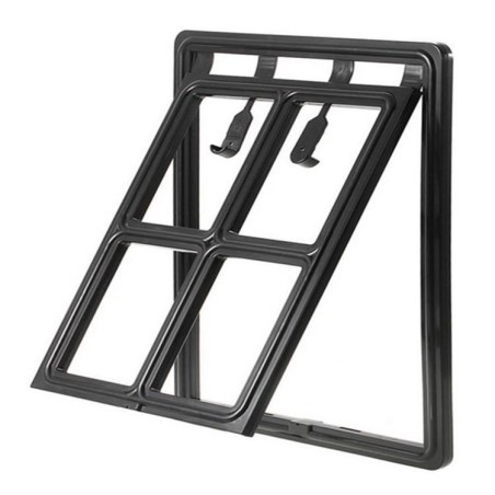Haustier-Fliegengitter-Fenstertür: Katzen- und Hundeeingang mit Anti-Mücken-Funktion S: 24x29cm weiß