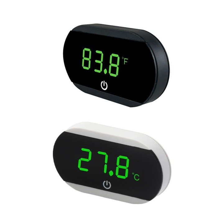 LED HD Digitales elektronisches kabelloses Aquariumthermometer, externes Thermometer für Aquarien, ℃/℉, umschaltbar 0–60 ℃(0-