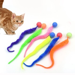 Interaktives Katzenspielzeug Kitzeln Sie die Katze Bunter Springball Heimtierbedarf Puzzle necken Indoor-Katzenwurm Raupe ela