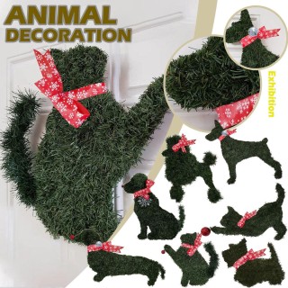 Handgemachter Labrador Hund Weihnachtswelpe X Indoor Outdoor Kopf grün