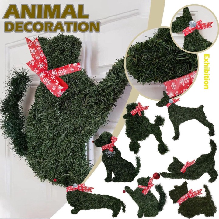 Handgemachter Labrador Hund Weihnachtswelpe X Indoor Outdoor Kopf grün