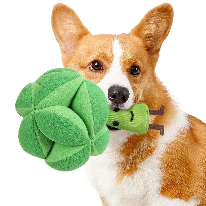 Snuffle Brokkoli Hunde-Puzzle-Spielzeug, steigert den IQ, Futterspender mit langsamer Abgabe, Trainingsspiele für Haustiere u