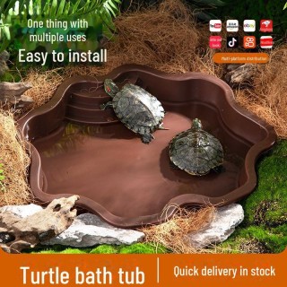 Badebecken und Kletterhabitat-Dekor für semiaquatische Schildkröten Ladder bathtub khaki