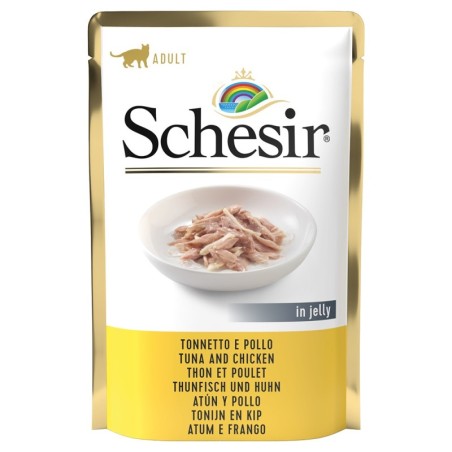 Sparpaket Schesir Katze Jelly Pouch 24 x 85 g - Thunfisch und Huhn