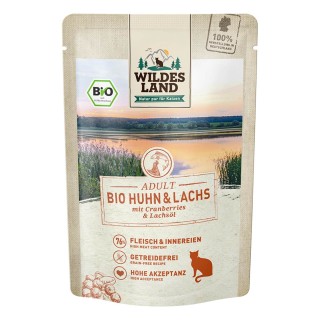 Wildes Land Bio Huhn und Lachs mit Cranberries 12x85 g