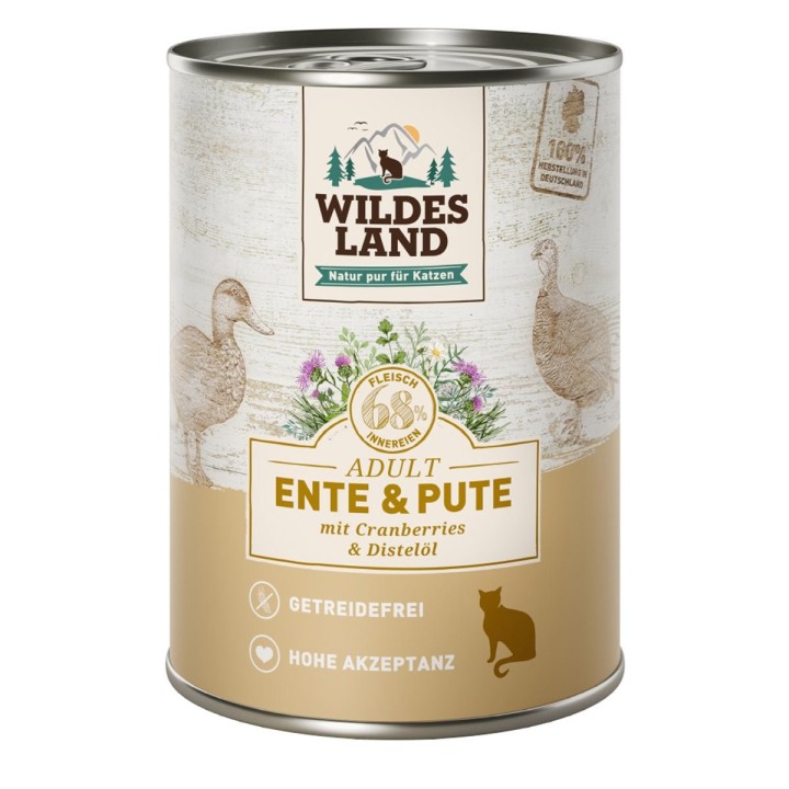 Wildes Land Ente und Pute mit Cranberries 6x400 g