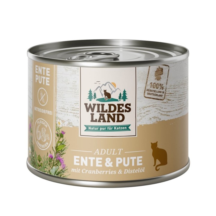 Wildes Land Ente und Pute mit Cranberries 6x200 g
