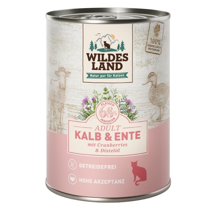 Wildes Land Kalb und Ente mit Cranberries 6x400 g