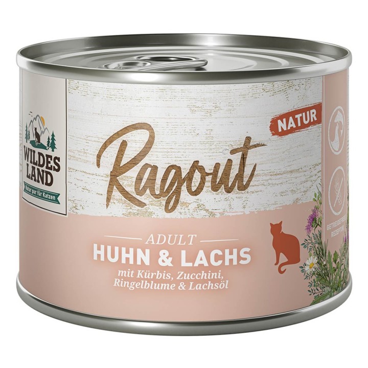 Wildes Land Ragout Huhn und Lachs mit Kürbis 6x180 g