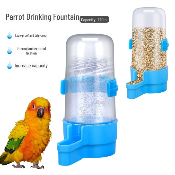 Automatischer Hühner- und Vogelfutterspender mit Tränke – Futternapf und Trog für Papageien und Vögel 240ml grün