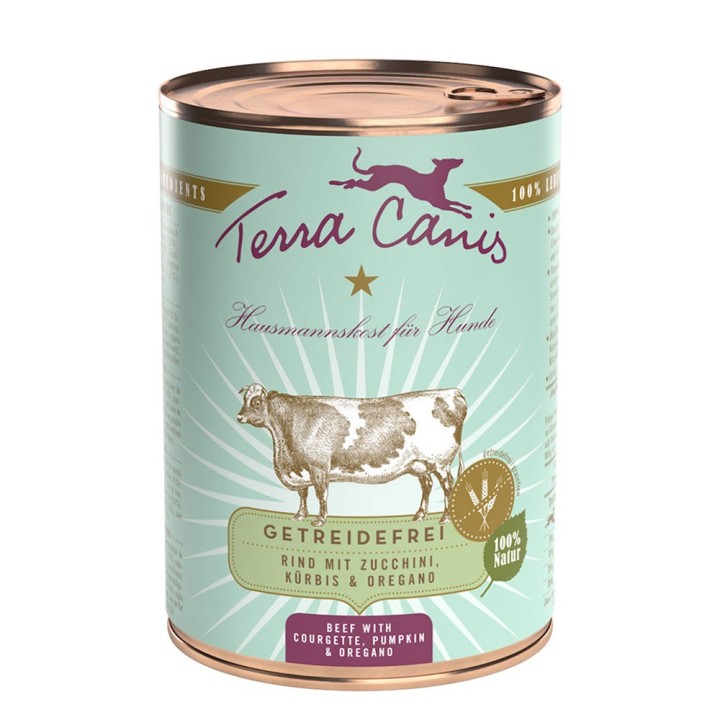 Terra Canis Getreidefrei 6 x 400 g - Rind mit Zucchini, Kürbis & Oregano