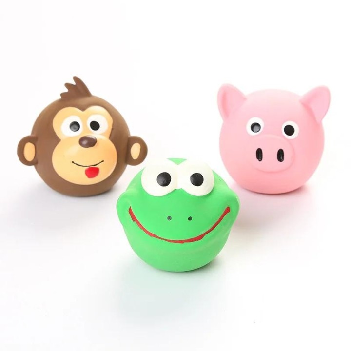Affe Frosch Schwein Form Quietscher Haustier Hund Welpen Kauen Zähne Reinigung Spielen Spielzeug M