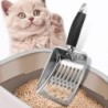 Katzenstreuschaufel aus Edelstahl, Metall, langer Griff, tiefe Schaufel für Katzentoiletten-Reinigungswerkzeug, Heimtierbedar
