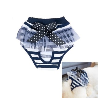 Gestreifte physiologische Hose für Hunde, Spitzenhöschen, Windel für Welpen, Unterwäsche, Slips, Hundewindelhöschen S