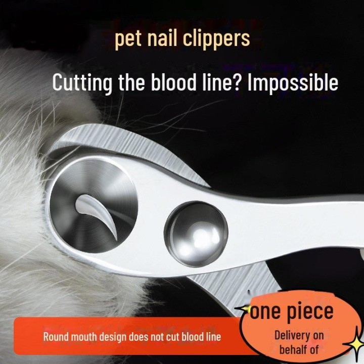Nagelschere für Haustiere aus Edelstahl mit rundem Loch – sicher für Katzen und Hunde 1 piece, Single Hole orange