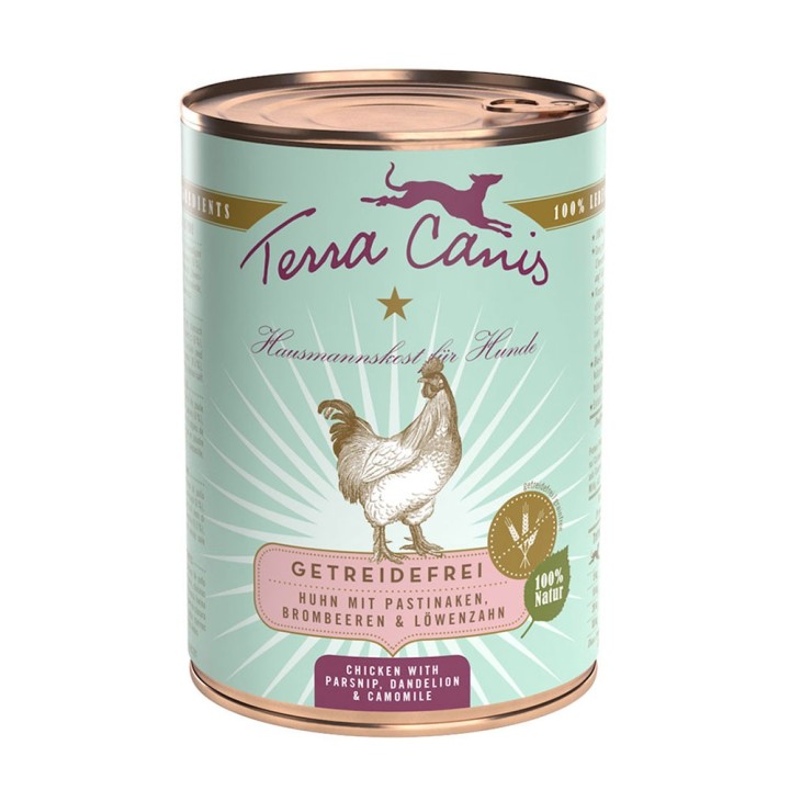 Terra Canis Getreidefrei 6 x 400 g - Huhn mit Pastinaken, Löwenzahn und Brombeeren