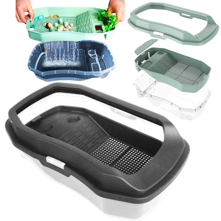 merrytime Schildkrötenbecken, Zuchtschildkröte, mittelgroß, 35 x 21 x 12, kommt mit Fluchtbecken, Zuchtschildkröte, Schildkrö