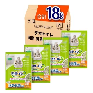 Deo-Toilette Sand gegen Geruchsbakterien, 18 l x 4, Systemtoilette für Katzen [starke Desodorierung], desodorierend/antibakte