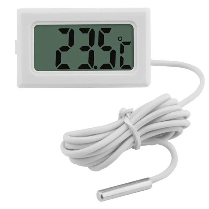 Mini-LCD-Digitalthermometer mit wasserdichter Sonde, praktischer Temperatursensor für den Innen- und Außenbereich, für Kühlsc