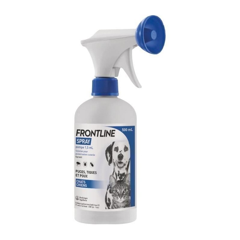 FRONTLINE Spray 250 ml – Puces, Tiques, Poux – Chien et chat