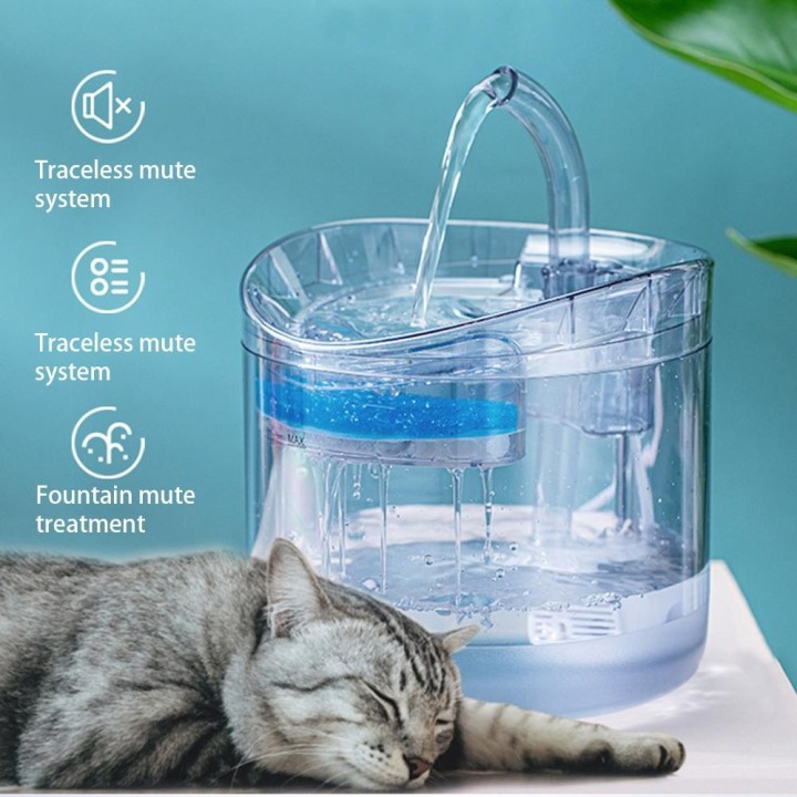 2L Haustier-Tränke für Katzen und Hunde, Aktivkohlefilter, USB-betrieben, automatischer Futterspender für Haustiere, Bewegung