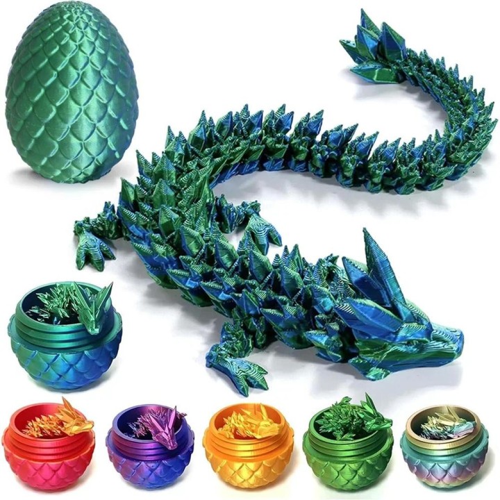 Fisch Tank 3D gedruckt Drachen Ei Kristall Drachen Kristall Drachen Zappeln Spielzeug für Wohnkultur Multicolor
