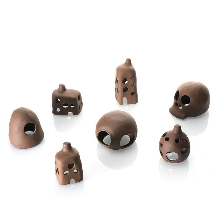 Versteck aus violettem Ton für Fische und Garnelen – Bruthöhle für Buntbarsche und Garnelen als Aquariumdekor. ST304, 20pcs/b