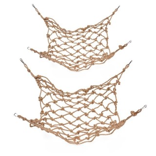 Vogelseilleiter, Hanfseilnetz, Papagei-Hängematte für Käfig mit 4 Haken