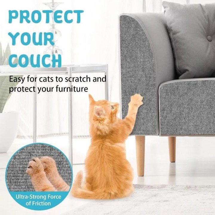Trimmable Cat Scratching Mat Cat Scratcher Sofa Tape Scratching Post Self-adhesive Carpet Cats Scratch Board Cat Accessories