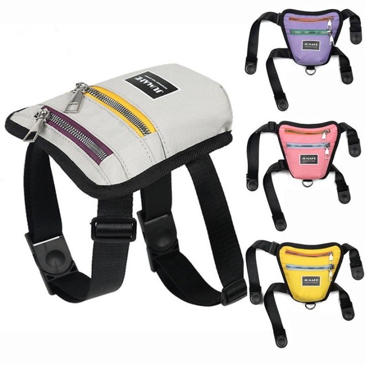 Verstellbarer Service-Hunderucksack für Haustiere, Geschirr für mittelgroße Hunde mit selbsttragender Tasche für Camping, Wan