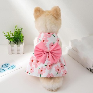 Frühling Sommer Herbst Hund Prinzessin Kleid Kätzchen Haustier Rock süße Hund Kleid Schleife Spitze kleine mittlere Welpen Pu