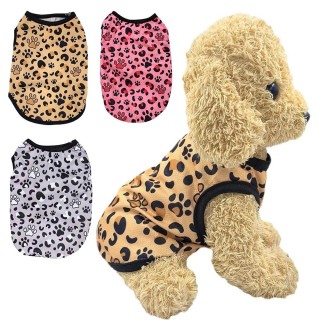 Hundeweste mit Leopardenmuster, Kleidung für kleine und mittelgroße Hunde, Katzen, atmungsaktives Mesh-T-Shirt für den Sommer