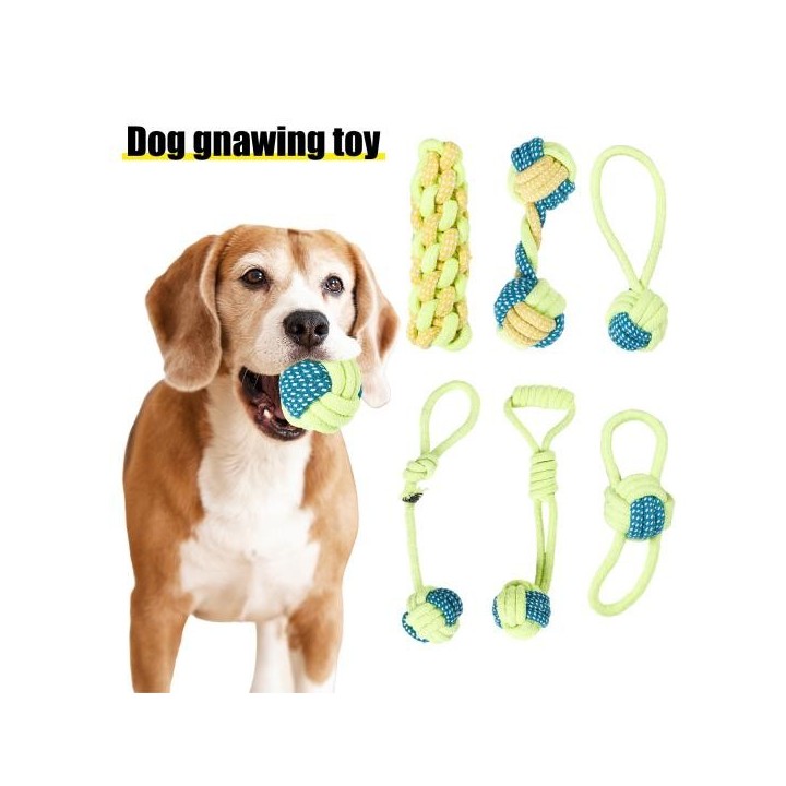7/8 Stück Hundeseilspielzeug, kaufestes Baumwollseil-Knotenspielzeug für aggressive Kauer, interaktives Tauziehen-Beißspielze