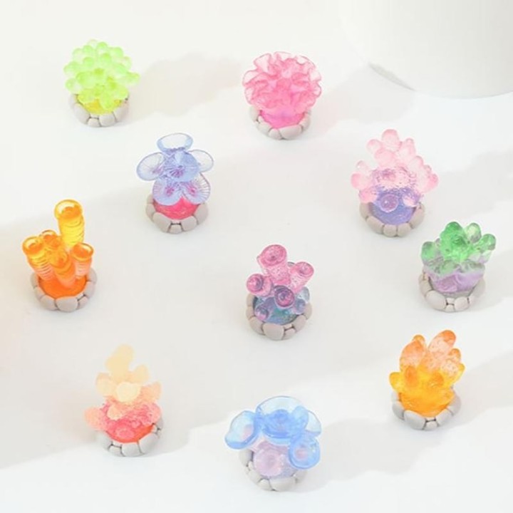 Topfpflanzen in Form von nachtleuchtenden Meeresharzen für Aquarien, Landschaftsfische, Aquariendekoration, Zubehör A4