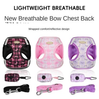 Anti-Rutsch-Katzengeschirre Weste Atmungsaktives Brustgeschirr für Haustiere Katzenzubehör Hundegeschirr Leine Katze XS viole