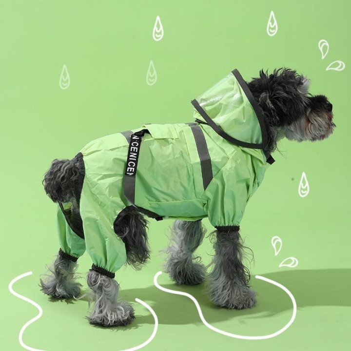 Regenmantel für Hunde, wasserdicht, reflektierender Outdoor-Mantel, wasserabweisend, für kleine, mittelgroße und große Hunde,